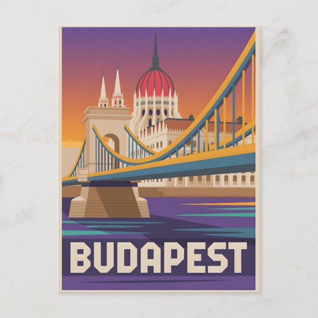 Cartão Postal Budapest vintage (Frente)