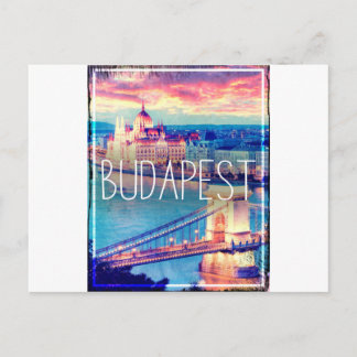 Cartão Postal Budapeste, poster vintage