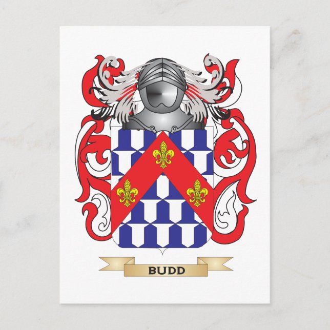 Cartão Postal Budd Casaco of Arms (Centro Familiar) (Frente)