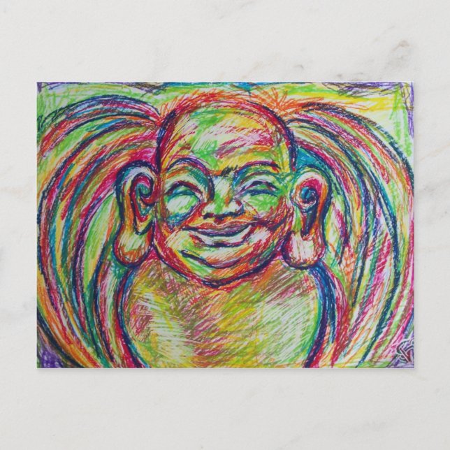 Cartão Postal Buddha Colorida (Frente)