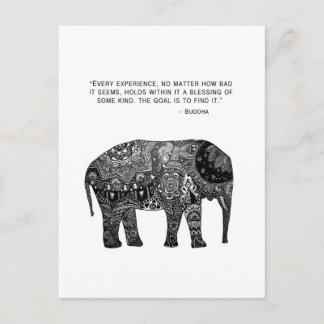 Cartão Postal Buddha Henna Wisdom Elephant