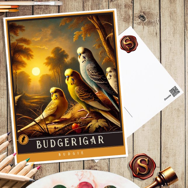 Cartão Postal Budgerigar | Cartão-postal para animais de cunhage (Criador carregado)
