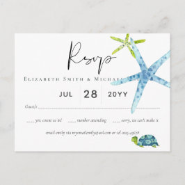 Cartão Postal BUDGET BEACH Sea Ocean Life Weding RSVP