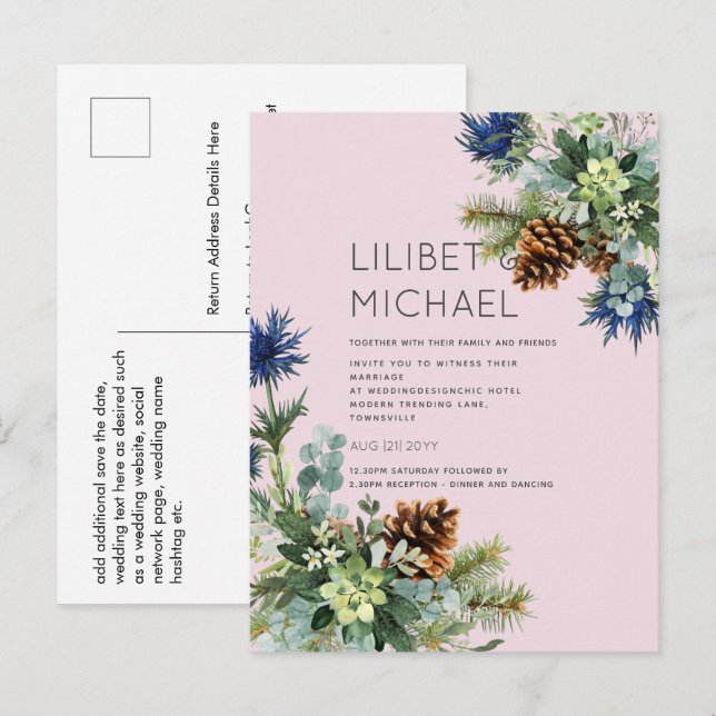 Cartão Postal BUDGET Blue Thiste Weds (Frente/Verso)