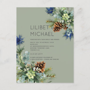 Cartão Postal BUDGET Blue Thiste Weds