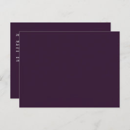 Cartão Postal BUDGET Casamento PLUM PURPLE Monocromo Simples