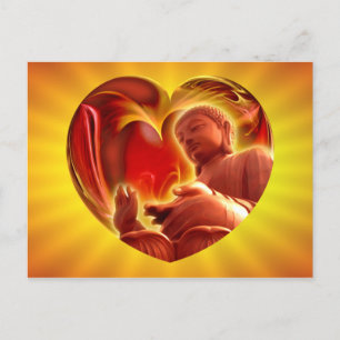 Cartão Postal BUDHA Heart Brilho amarelo