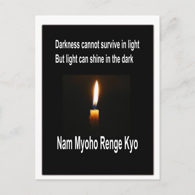 Cartão postal budista com mensagem inspiradora (Frente)
