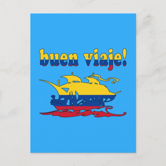 Cartão Postal Buen Viaje - Boa viagem na Colômbia - Férias (Frente)