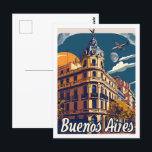 Cartão Postal Buenos Aires Argentina Famoso Viagem<br><div class="desc">Buenos Aires Argentina Vintage Familiar Viagem</div>