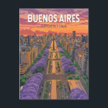 Cartão Postal Buenos Aires Argentina Viagem Arte Vintage<br><div class="desc">Buenos Aires design de viagem retro vetorizado. Buenos Aires,  a vibrante capital da Argentina,  é conhecida por sua arquitetura inspirada na Europa,  rica cultura de tango e culinária de classe mundial.</div>