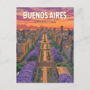 Cartão Postal Buenos Aires Argentina Viagem Arte Vintage