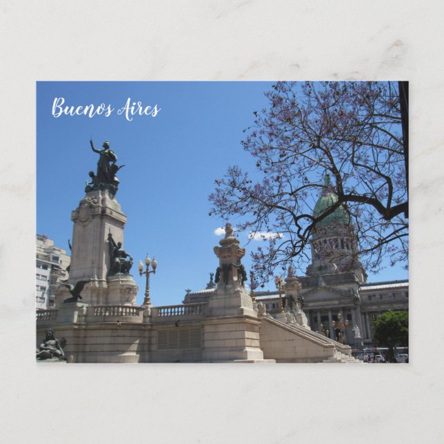 Cartão Postal buenos aires congreso jacaranda (Frente)