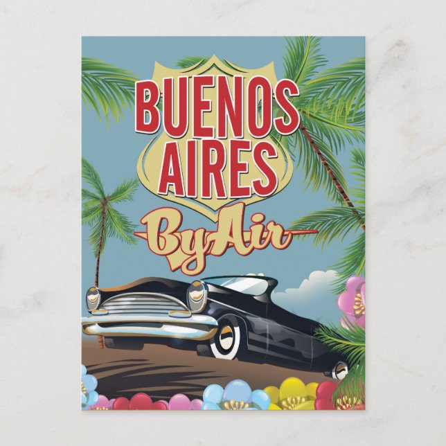 Cartão Postal Buenos Aires, poster de férias na Argentina (Frente)