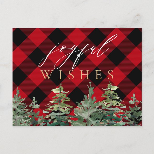 Cartão Postal Búfalo Russo de Cabina Cheque Feliz de Natal (Frente)