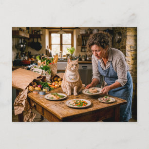 Cartão Postal Bufê Gourmet para Gato Mimado