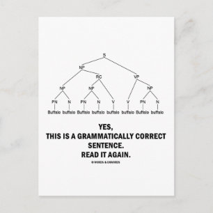 Cartão Postal Buffalo (8 Vezes) Frase Grammaticamente Correta