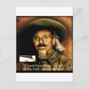 Cartão Postal Buffalo Bill Cody Presentes de Armas e Citações Ca