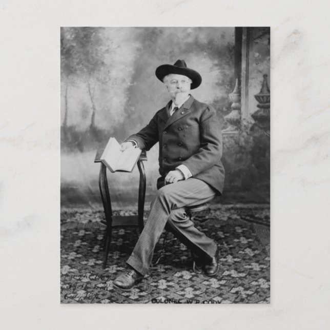 Cartão Postal Buffalo Bill Cody Wild West Show (Frente)