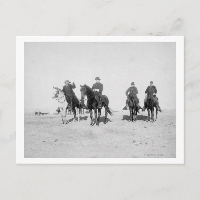 Cartão Postal Buffalo Bill, General Miles, Capitão Baldwin (Frente)