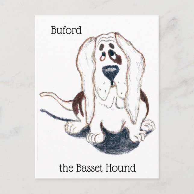 Cartão Postal Buford, o cartão-postal do basset hound (Frente)