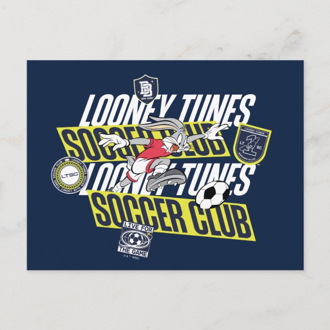 Cartão Postal BUGS BUNNY™ LOONEY TUNES™ Soccer Club (Frente)