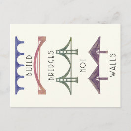 Cartão Postal Build Bridges Not Walls Postcard