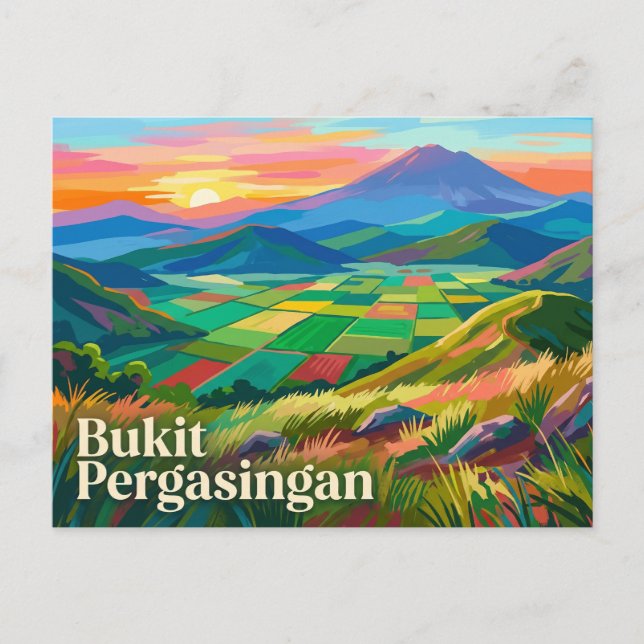 Cartão Postal Bukit Pergasingan Indonésia (Frente)