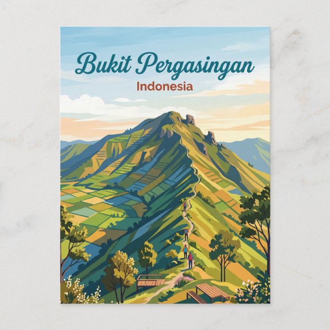 Cartão Postal Bukit Pergasingan Indonésia (Frente)