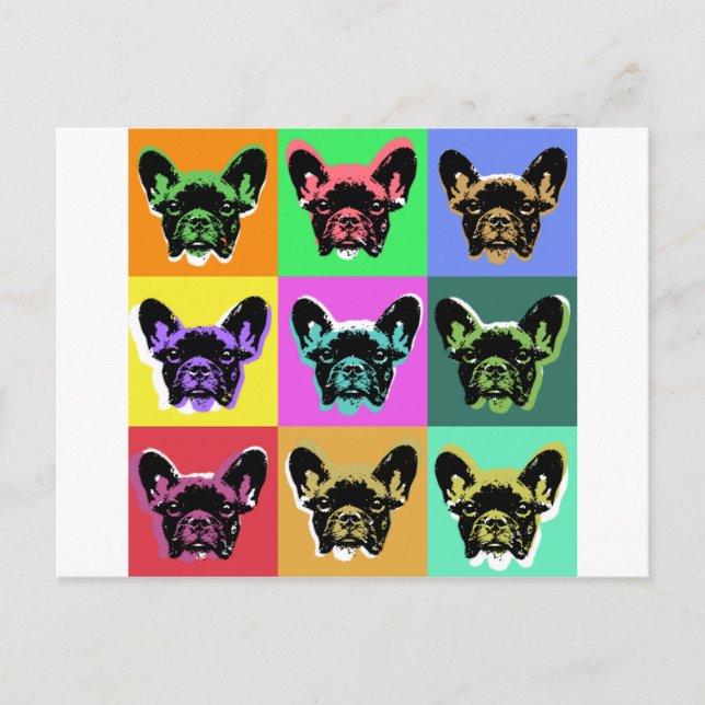 Cartão Postal Buldogue francês (Frente)