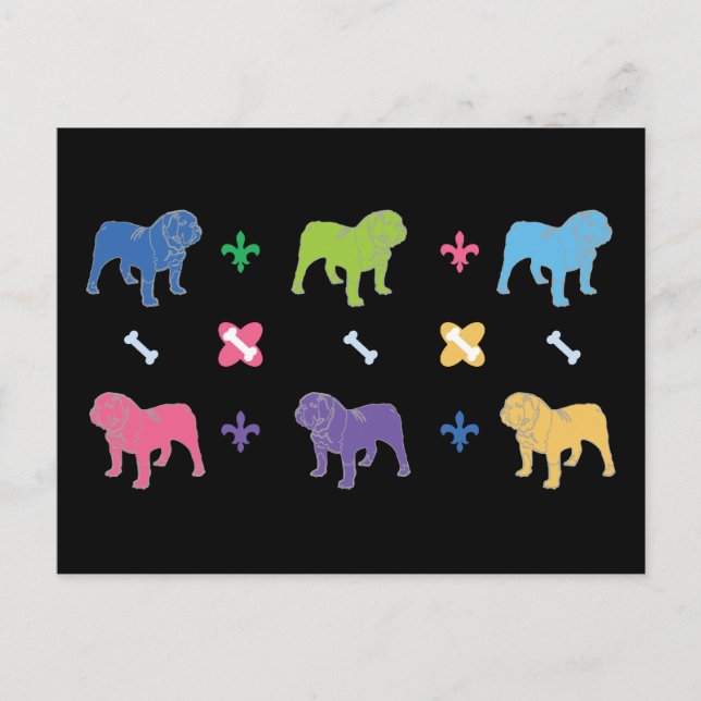 Cartão Postal Buldogue Inglês (Frente)