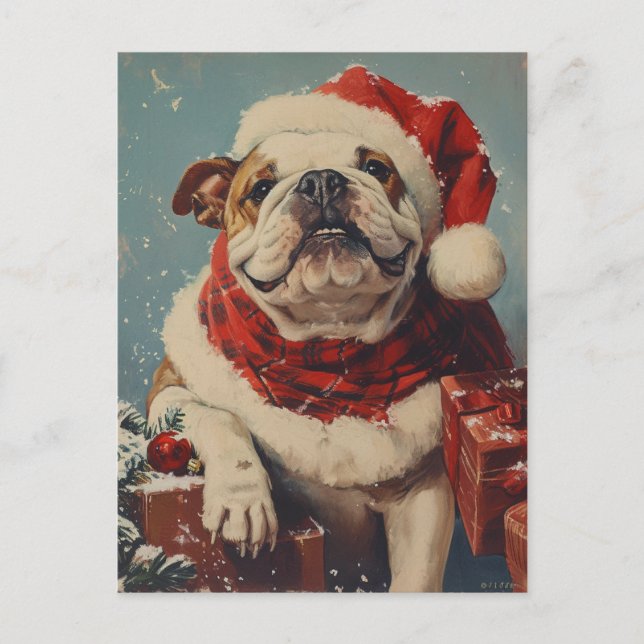 Cartão Postal Buldogue Natal (Frente)