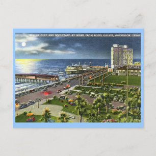 Cartão Postal Bulevar, Galveston, Texas Vintage