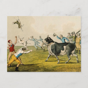 Cartão Postal "Bull Baiting", pub. de Thomas McLean, 1820,