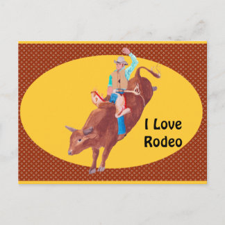 Cartão Postal Bull Rider ~ I Love Rodeo