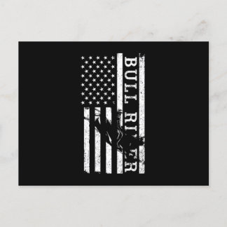 Cartão Postal Bull Rider USA Flag Cowboy Rodeo País Ocidental G