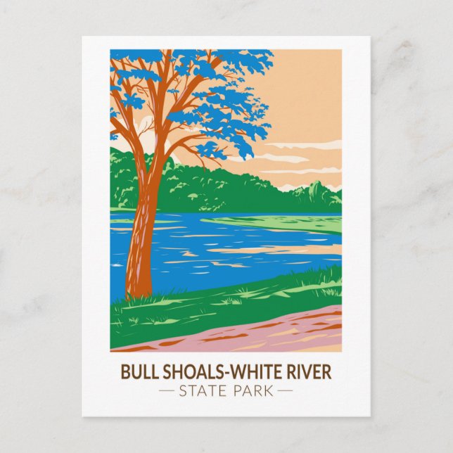 Cartão Postal Bull Shoals - White River State Park Arkansas (Frente)