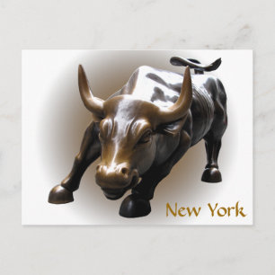 Cartão postal Bull Statu NYC Souvenir New York