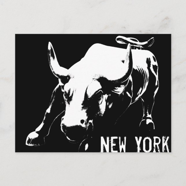 Cartão postal Bull Statu NYC Souvenir New York (Frente)