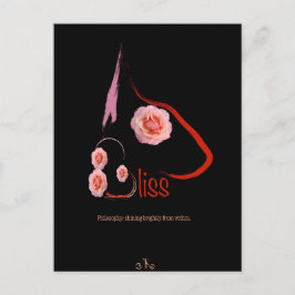 Cartão Postal Bull Terrier Bliss Inglês com rosa Pet Art