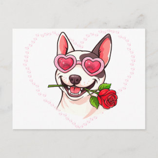 Cartão Postal Bull terrier feliz