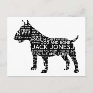 Cartão Postal Bull Terrier London Slang Cockney