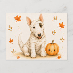 Cartão Postal Bull Terrier Múmia Halloween
