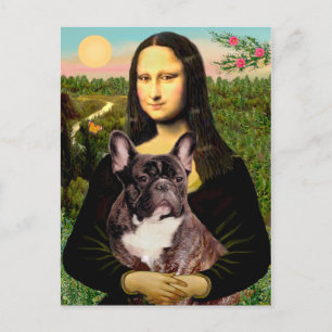Cartão Postal Bulldog Francês (br10) - Mona Lisa