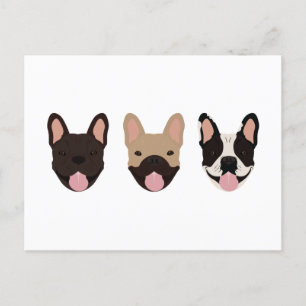 Cartão Postal Bulldog Francês Sorrindo