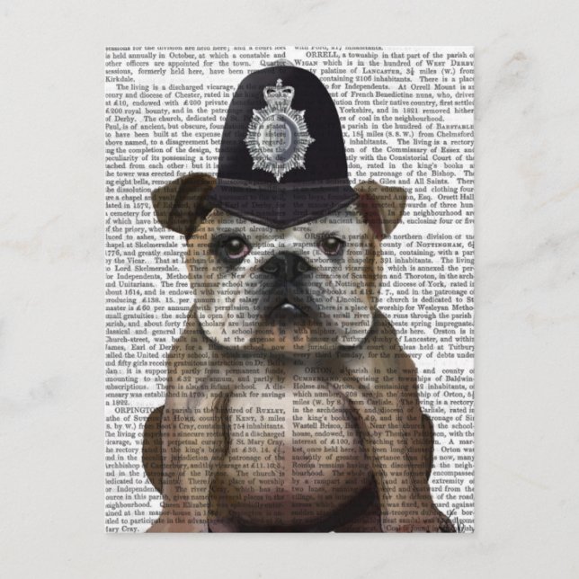 Cartão Postal Bulldog Policeman (Frente)