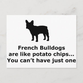 Cartão Postal Bulldogs Franceses são como Batatas Fritas