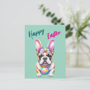 Cartão Postal Bulldogue francês Feliz Páscoa French Bulldog