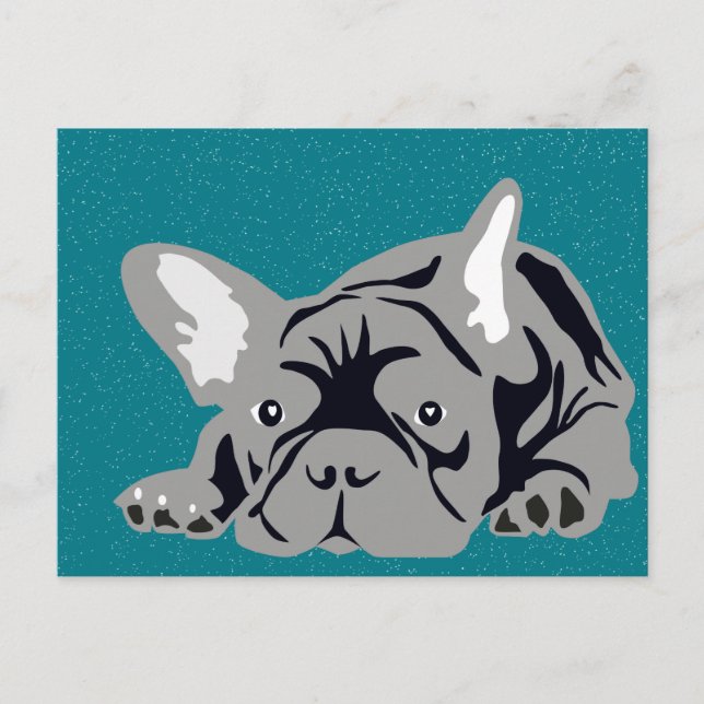 Cartão Postal Bulldogue Francês puro (Frente)