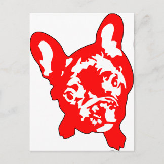 Cartão Postal Bulldogue Francês sentado